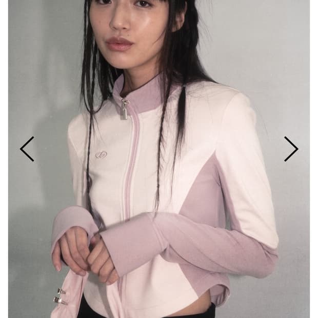허그유어스킨 슬림 저지 크롭자켓 핑크
