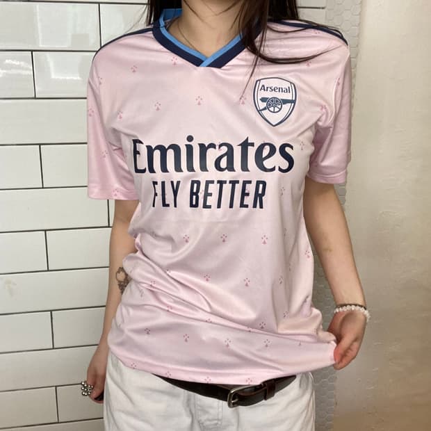 빈티지 아스날 어웨이 핑크 유니폼 반팔티셔츠