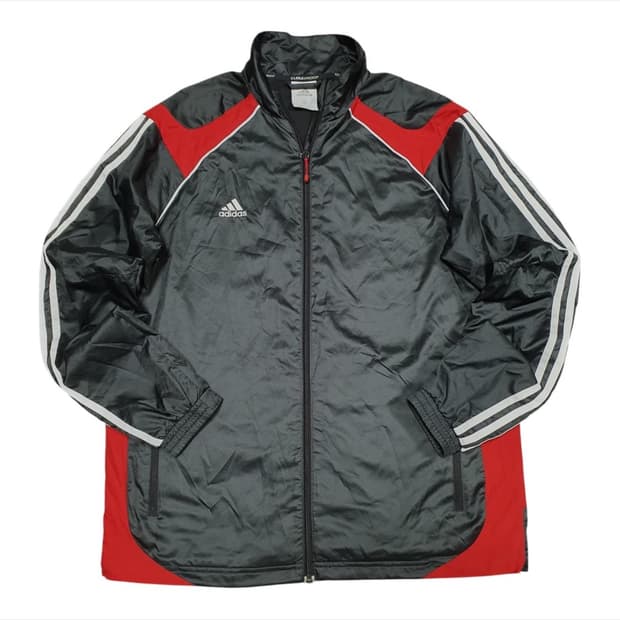 (바배) 아디다스 레드 배색 바람막이 자켓