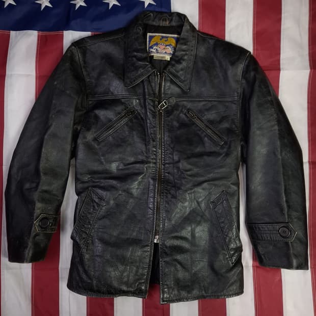 오리지날 80's 아비렉스 리얼레더 라이더자켓