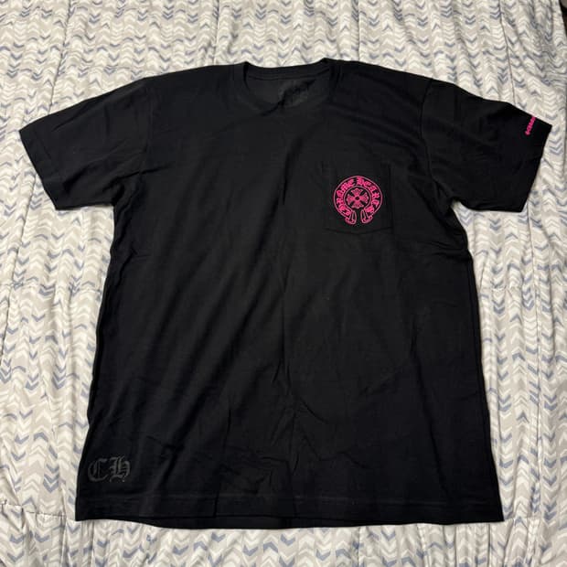 [새상품]크롬하츠 홀스슈 티셔츠 블랙 마젠타 XL