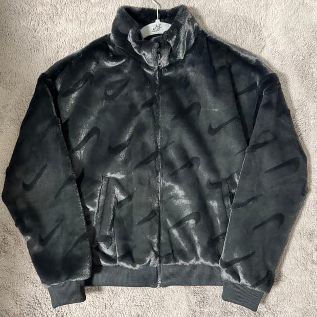 (W) 나이키 NSW 포우 퍼 자켓 다크 스모크 블랙 XL