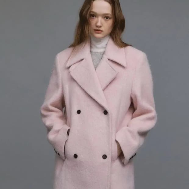 아카이브제이투유 울 하프피 코트 핑크 m