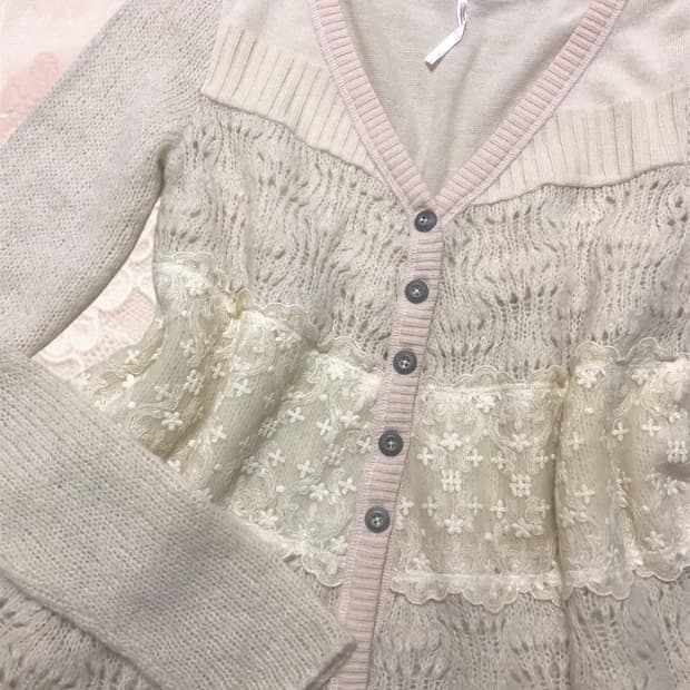 빈티지 모리걸 레이스 가디건 히메갸루 리즈리사 엑시즈팜 어스뮤직