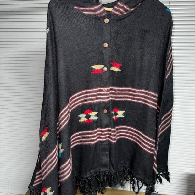 Vintage Native Hooded Poncho