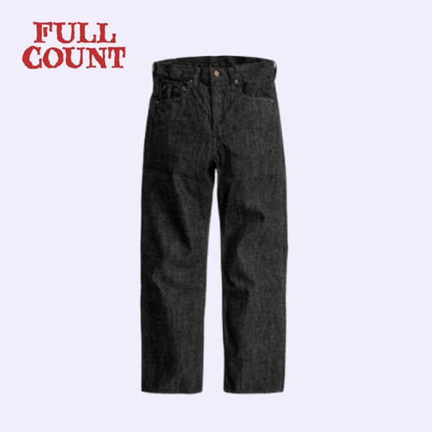 풀카운트 0105bk 블랙 와이드 데님 35
