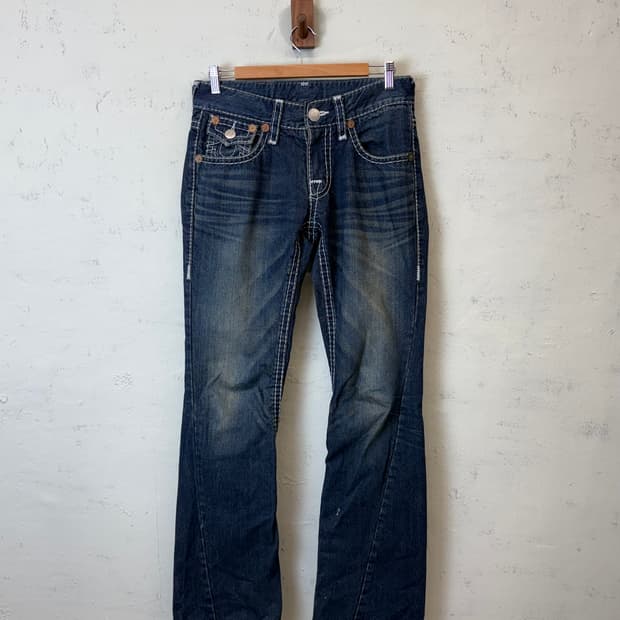 트루릴리전 빈티지 워싱 부츠컷 데님