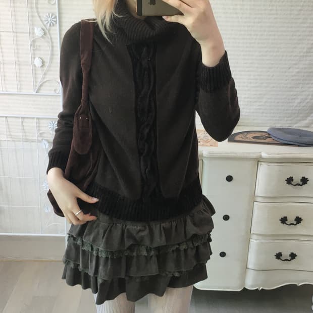 jpn vintage brown twist pullover knit