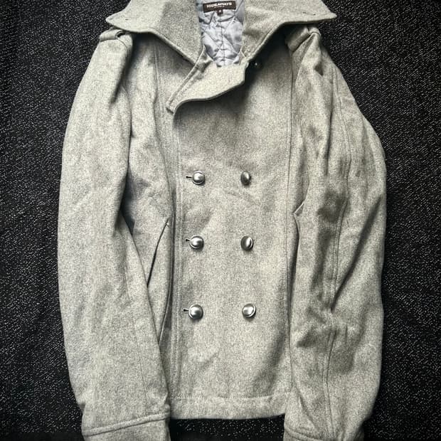 *Rare* 2000s Hide aways 그레이 더블버튼 피코트 자켓