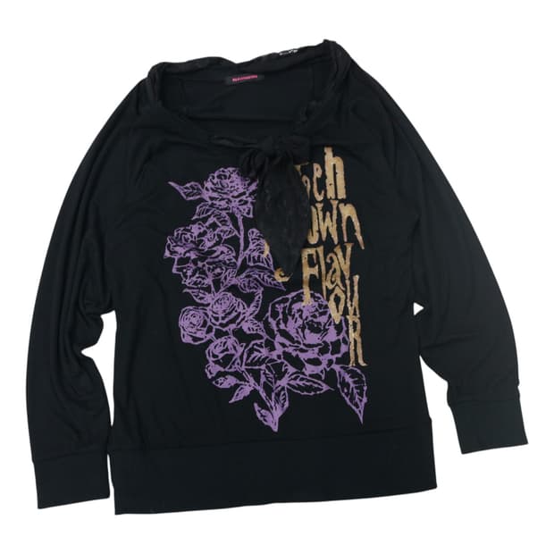 ALGONQUINS 알곤퀸 빈티지 펑크 로즈 레이스 타이 롱슬리브 (L)