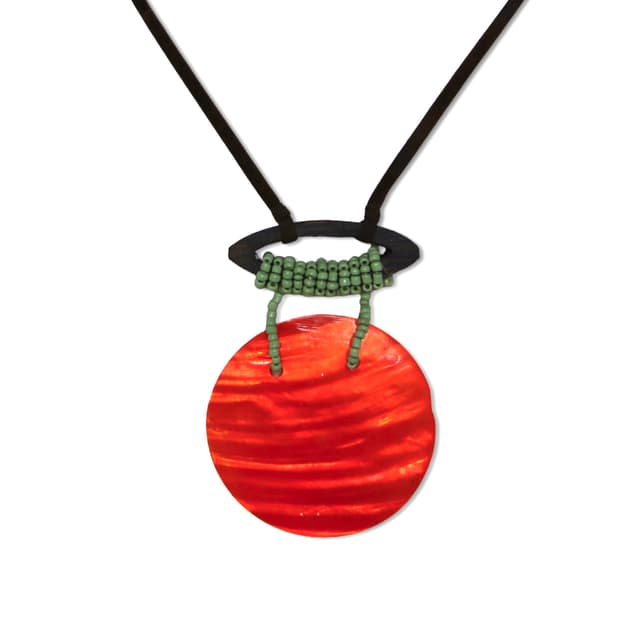 Beaded Disc Pendant necklace