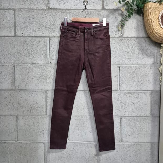 랙앤본(Rag & Bone)하이라이즈 버건디 코팅 앵클 스키
