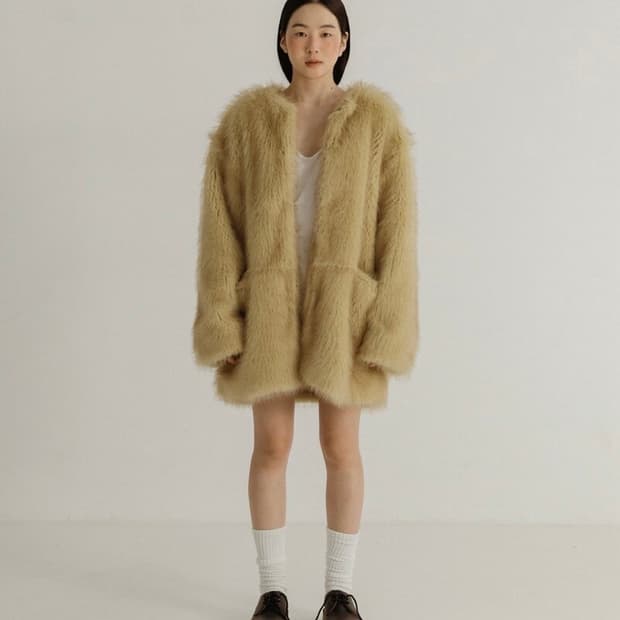 플리즈프로젝트 미들 퍼자켓 middle fur jacket
