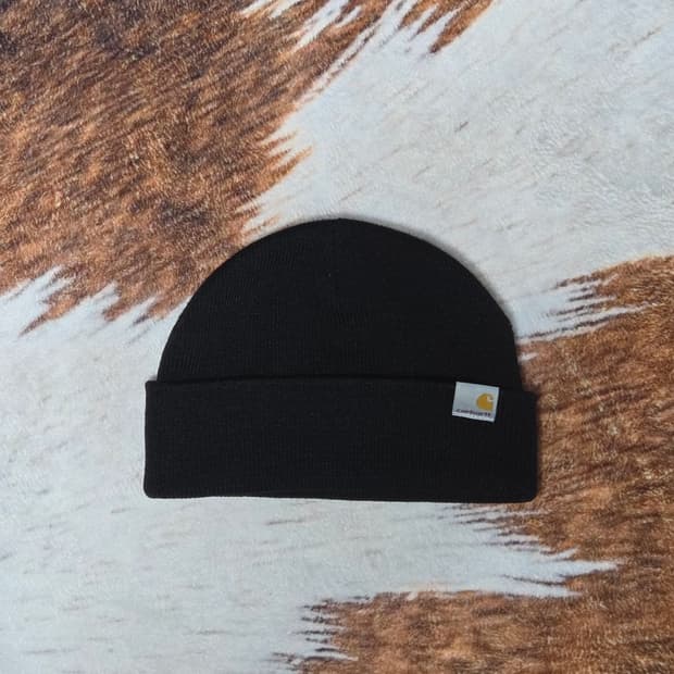 칼하트 블랙 니트 숏 비니