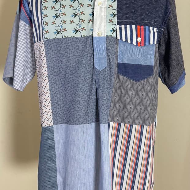 Engineered Garments 패치워크 반팔 셔츠 M (Made i