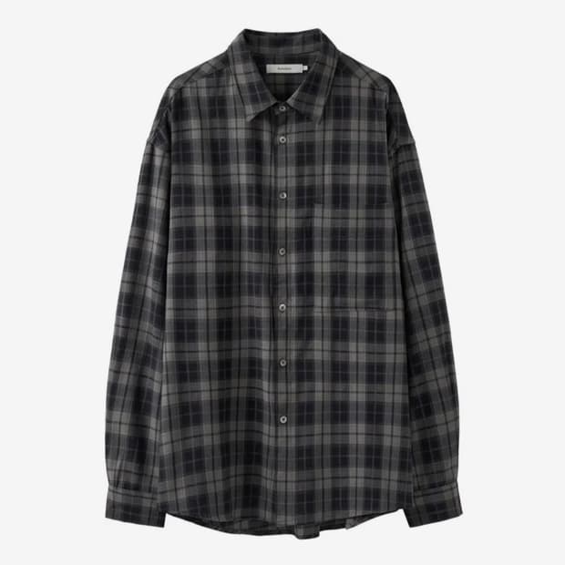 (3)아르반 올드 필름 체크 셔츠 세이지 카키