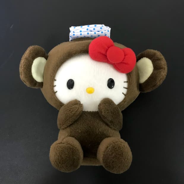 고전 온천원숭이 헬로키티 인형