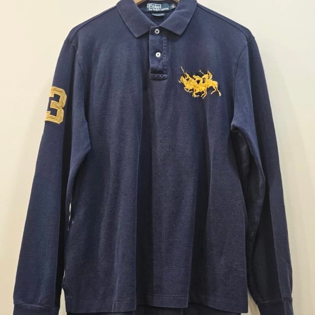 폴로 랄프로렌 네이비 긴팔 카라티 L(100)사이즈