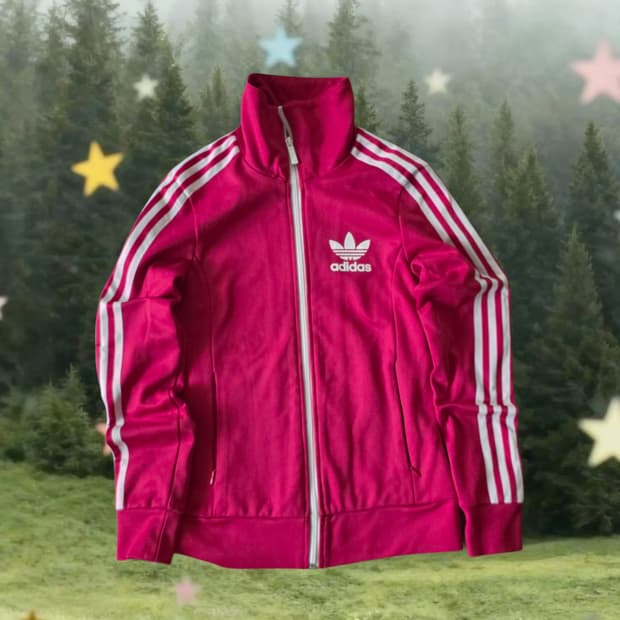 아디다스 핑크 유로파 져지 85 트랙탑 자켓 안감 흰핑