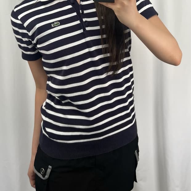 라코스테 스트라이프 반팔 카라티