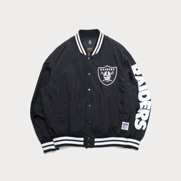 X NFL raiders nylon varsity jacket