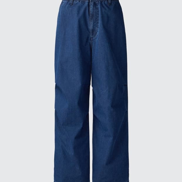 [새상품] 유니클로C 와이드핏 파라슈트 팬츠 데님 M