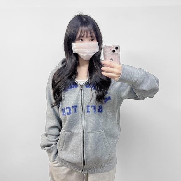 아베크롬비 아치 로고 후드집업 그레이