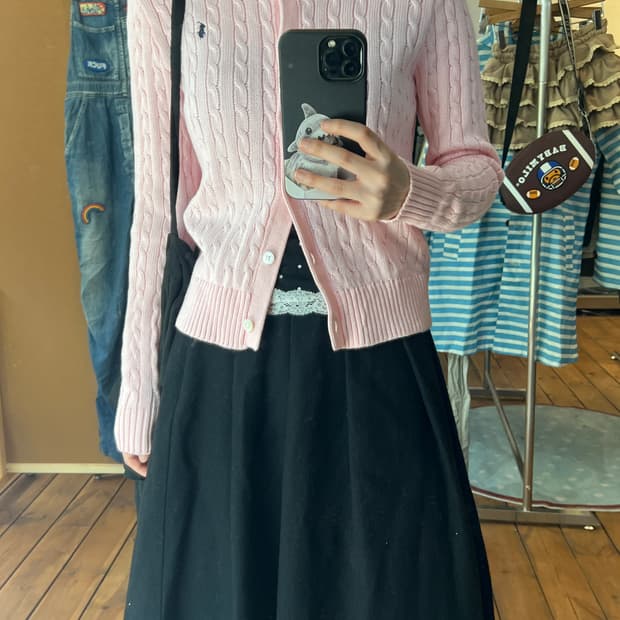 폴로 딸기우유 꼬임 니트 