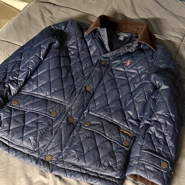 폴로 랄프로렌 누빔 깔깔이 퀄팅자켓 네이비