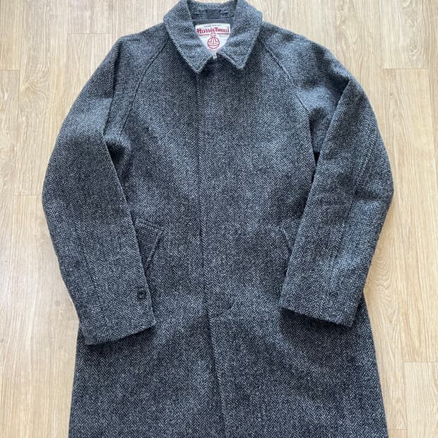 빔즈플러스 해리스트위드 헤링본 발마칸 코트 L