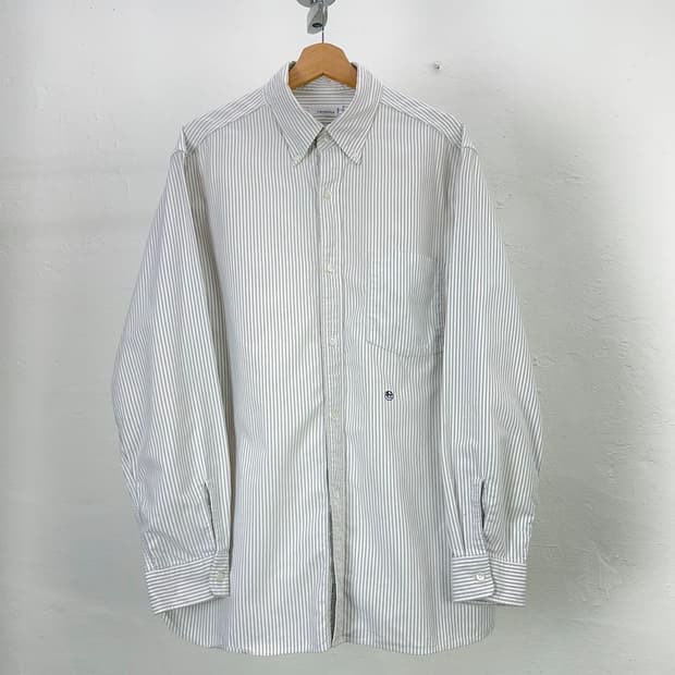 나나미카 버튼 다운 스트라이프 윈드 셔츠