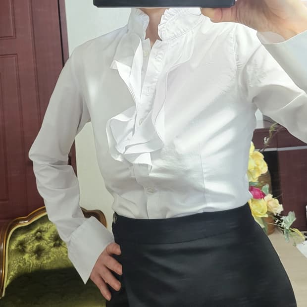 프랑스 수입 모르간 러플 블라우스 새상