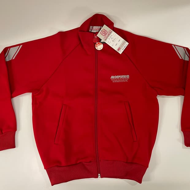 아식스 미스터 데포르테 90s 올드 트랙탑 져지 자켓 1990 레드