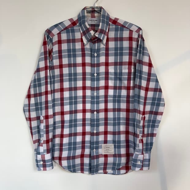 톰브라운 체크 셔츠