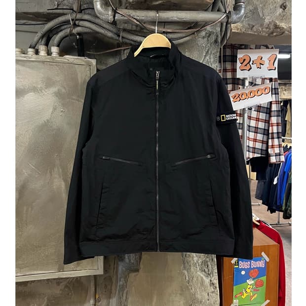 지오내셔널그래픽 바람막이 자켓 블랙 XL  #csz3427 