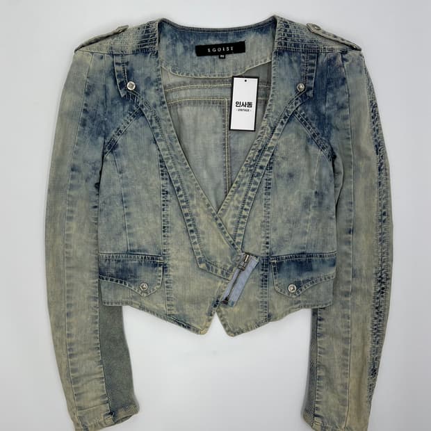 에고이스트 크롭 데님 자켓
