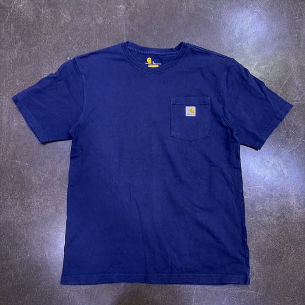 칼하트 빈티지 원포켓 오리지널핏 반팔티 네이비 M