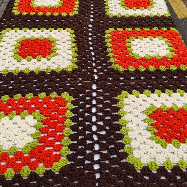 빈티지 소품 USA 크로셰 블랭킷