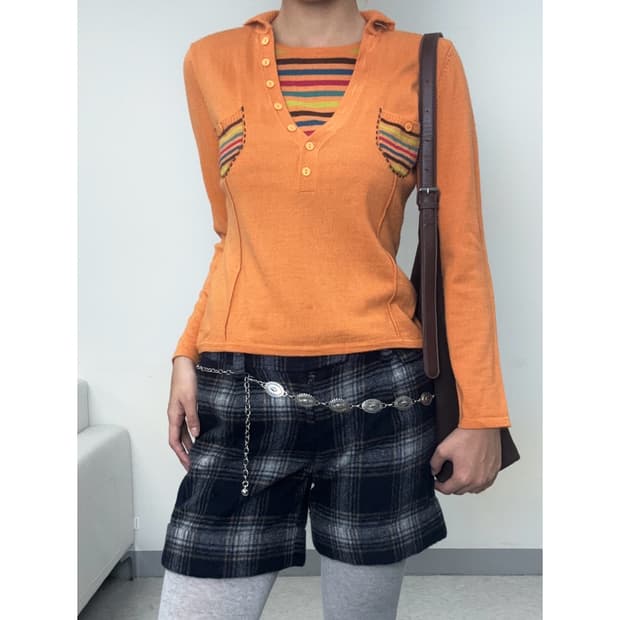 빈티지 울50% 에스닉 롱슬리브