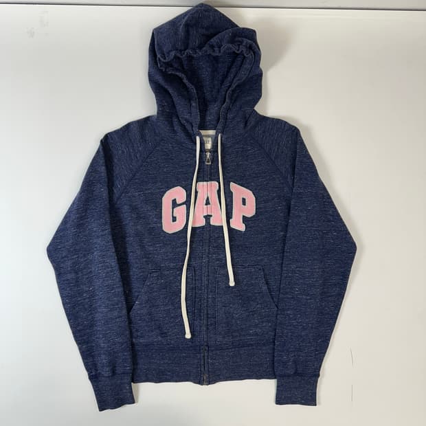 갭 네이비 핑크 후드집업(s 기모)