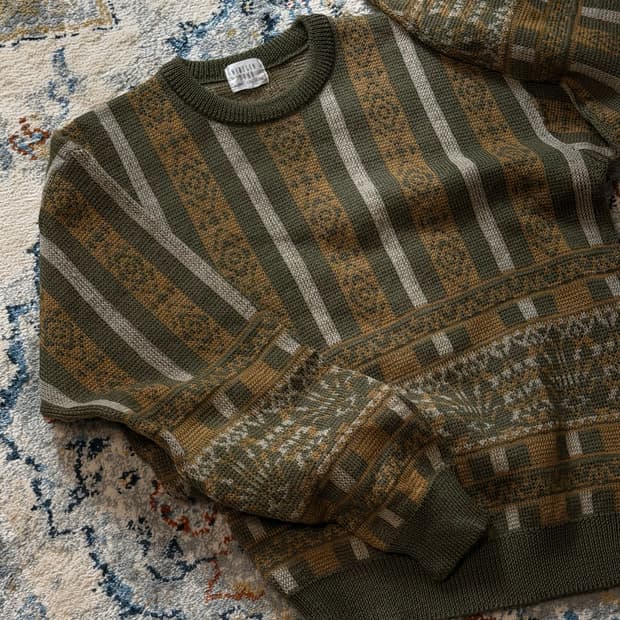 빈티지 올드스쿨 패턴 니트 스웨터