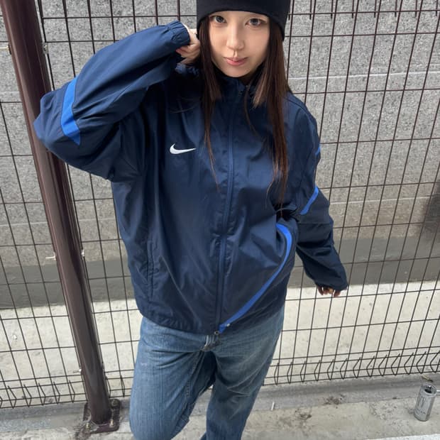나이키 네이비 블루 바람막이