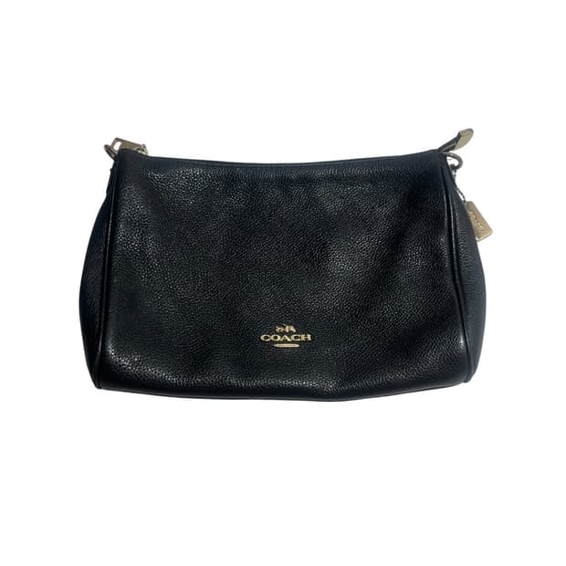 COACH 블랙 소프트 레더 호보백