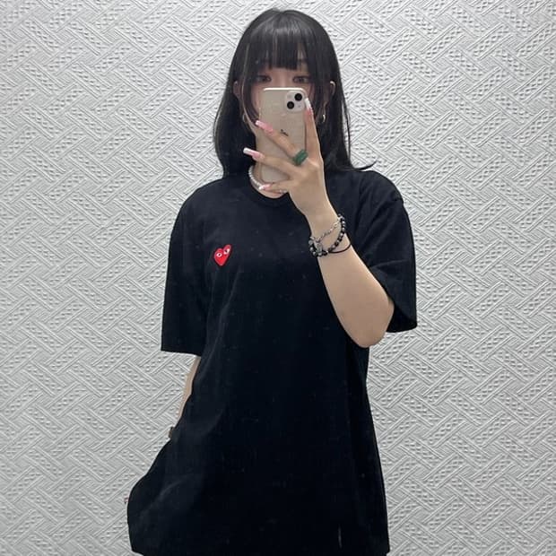 꼼데가르송 빈티지 캐주얼 시크 하트와펜 반팔티 XXL C12341