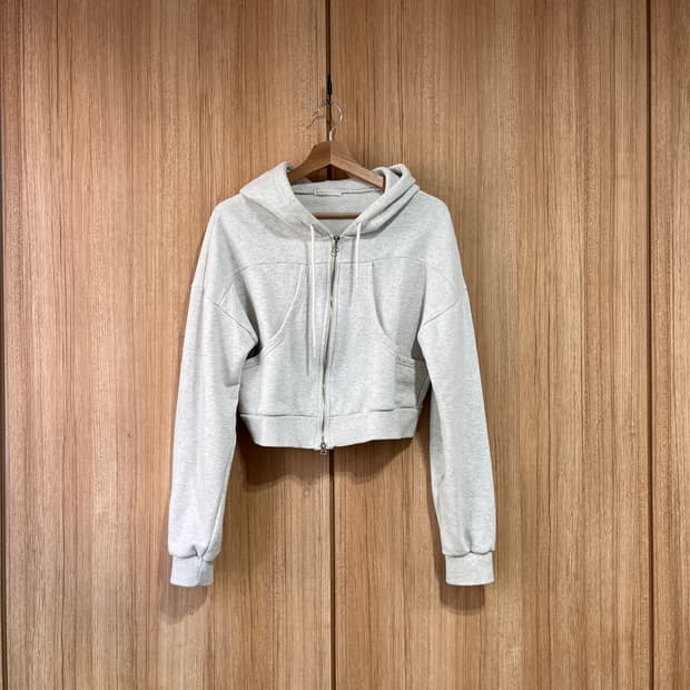 Cream hoodie zip 