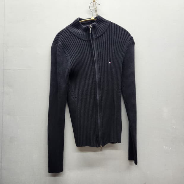 타미힐피거 로고 골지 투웨이 니트집업 M(S)