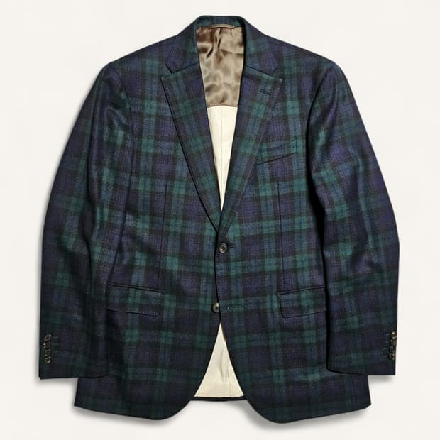 [100(105)][IF+]일본산 울 클래식 테일러드 블레이져 타탄체크