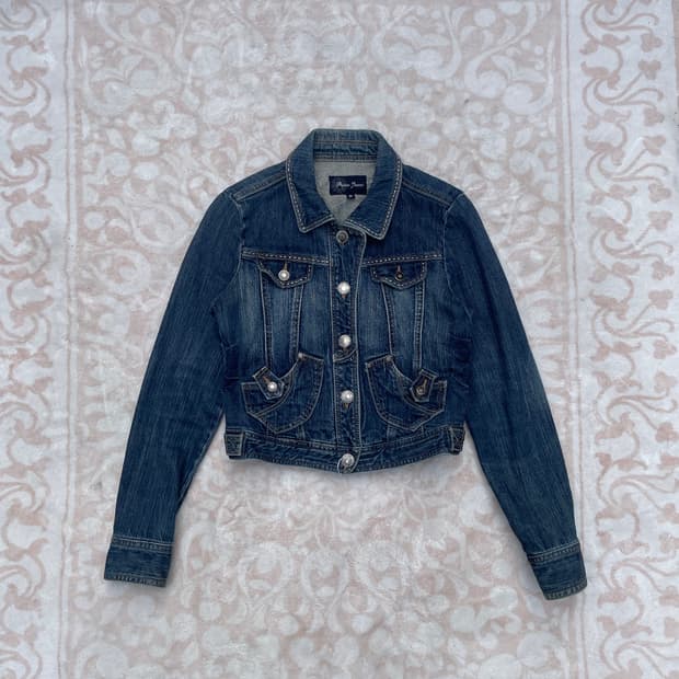 Vintage Cropped western Denim Jacket  