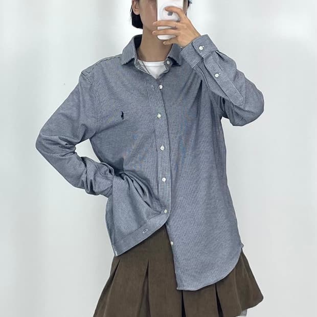 [XL]POLO폴로 블랙 여성 잔체크 셔츠