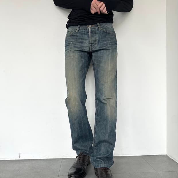 버버리 블랙라벨 워싱 데님 팬츠